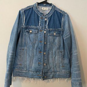 Madewell Distressed Collarless Jean Jacket